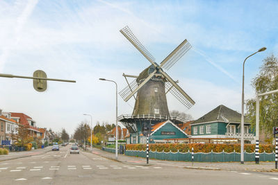 Low angle view of built structures against sky