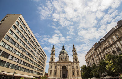 Low angle view of buildings against sky