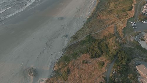 High angle view of beach