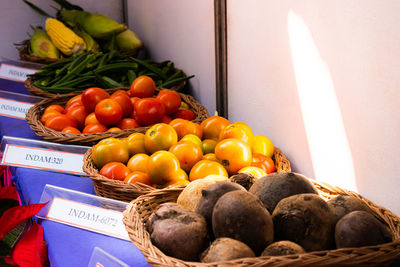 Close-up of fruits in basket