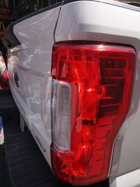 Close-up of red vintage car