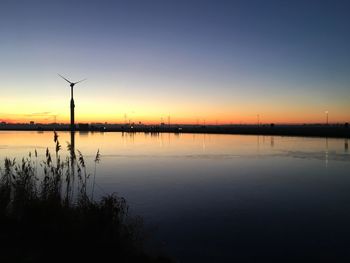 View of lake at sunset