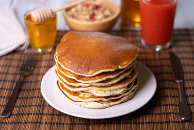 Close-up of food on table