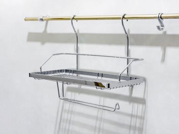 Low angle view of clothespins on clothesline