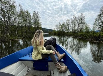 Women sitting on the boat