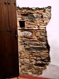 Close-up of weathered door