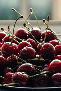 Close-up of red cherries