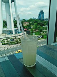 Close-up of drink on table