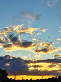 Low angle view of sky during sunset