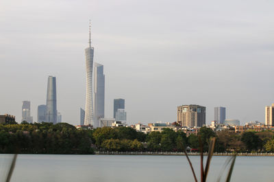Buildings in city against sky