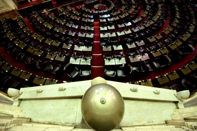 Low angle view of empty seats