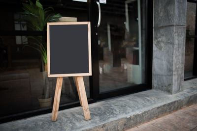 Empty seats in glass door