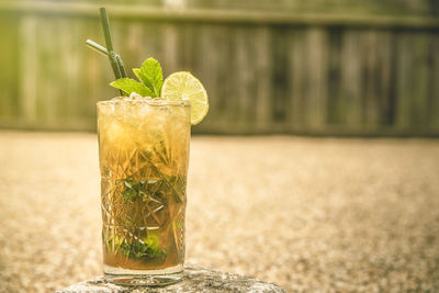 Close-up of cocktail on table