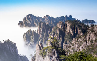 Panoramic view of mountains against sky