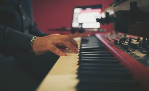 Close-up of hand on the floor