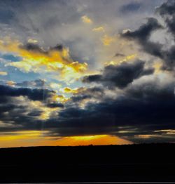 Scenic view of dramatic sky during sunset