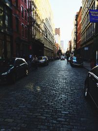 Cars parked on street