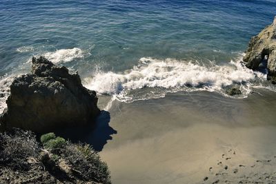 High angle view of beach