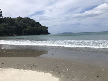 Scenic view of beach against sky