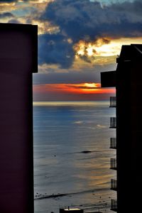 Scenic view of sea against dramatic sky