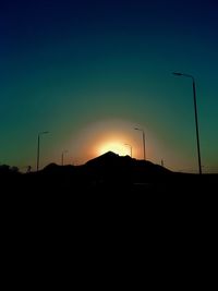 Silhouette of landscape at sunset