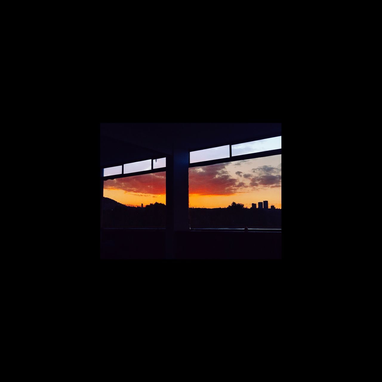 sunset, silhouette, window, sky, copy space, built structure, architecture, indoors, nature, no people, beauty in nature, day