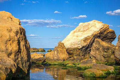 Rock formation against sky