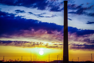 Low angle view of silhouette dramatic sky during sunset