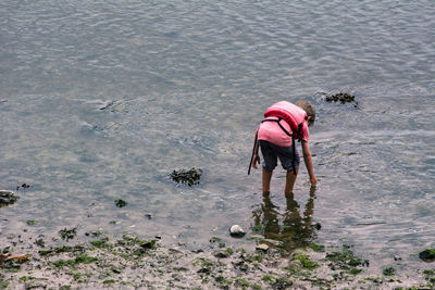 Rear view of a person on beach