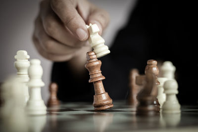 Close-up of chess pieces