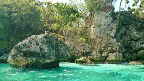 Rock formations in sea