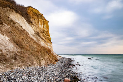 Coastline of baltic sea near kap arkona promontory, northernmost of ruegen island landscape