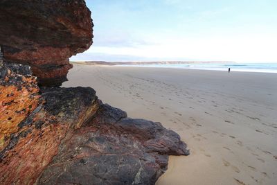 Scenic view of beach against sky