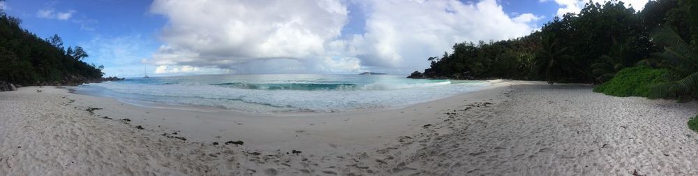 Panoramic view of beach against sky