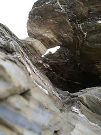 Low angle view of rock formation