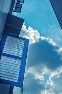 Low angle view of modern building against sky