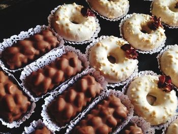 Full frame shot of cupcakes on table