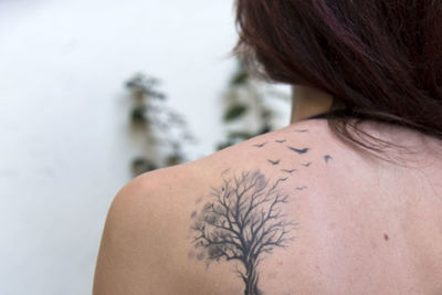 Rear view of woman