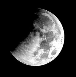 Low angle view of moon over black background