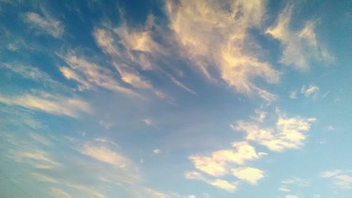 Low angle view of clouds in sky