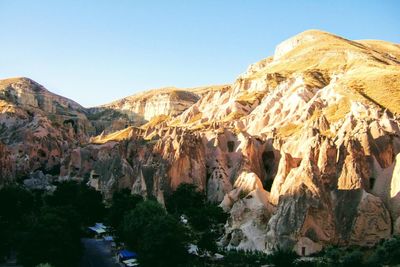 Scenic view of mountains against clear sky