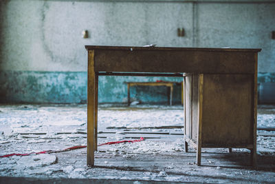 Abandoned chair on beach