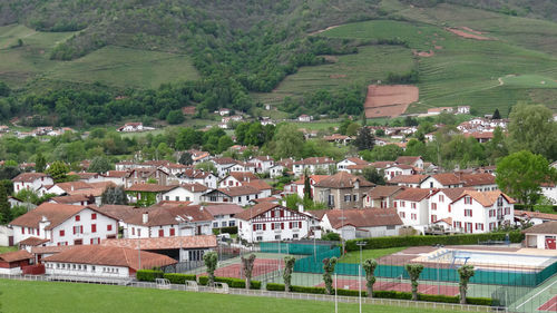 High angle view of townscape against buildings