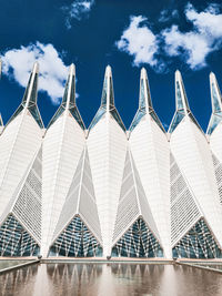 Low angle view of modern building against sky