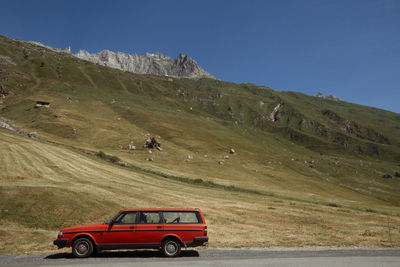 Scenic view of mountains against clear sky