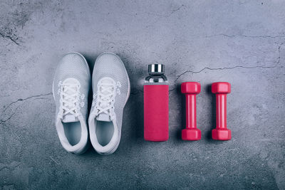 High angle view of shoes on table