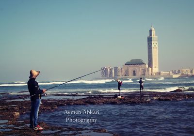 Woman standing in water