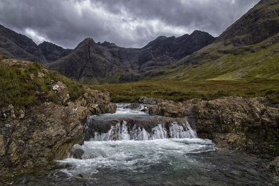 Scenic view of waterfall