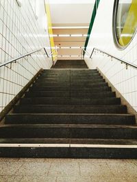 Low angle view of steps in subway station