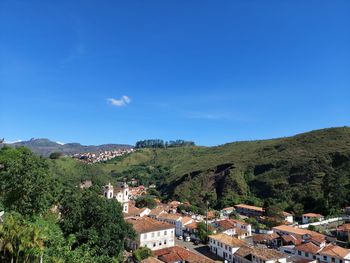 High angle view of townscape against sky.